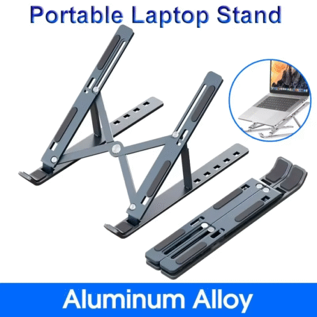Foldable Laptop Stand Adjustable Portable Notebook Bracket – Premium Aluminum Alloy Support for MacBook & Laptops - Image 2