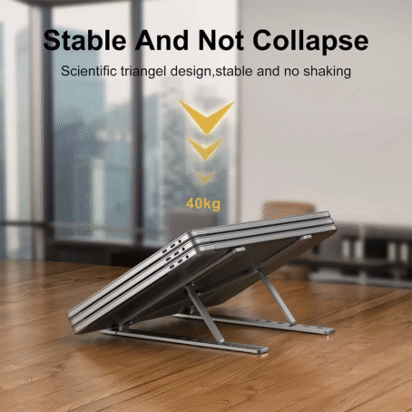 Foldable Laptop Stand Adjustable Portable Notebook Bracket – Premium Aluminum Alloy Support for MacBook & Laptops - Image 4