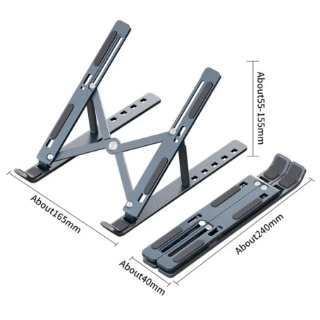 Foldable Laptop Stand Adjustable Portable Notebook Bracket – Premium Aluminum Alloy Support for MacBook & Laptops - Image 5