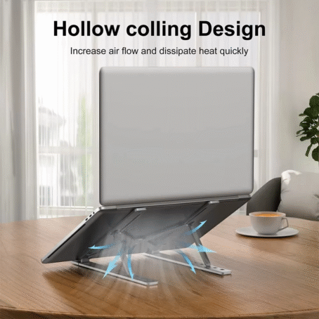 Foldable Laptop Stand Adjustable Portable Notebook Bracket – Premium Aluminum Alloy Support for MacBook & Laptops - Image 6